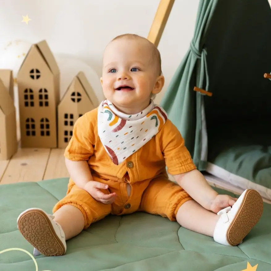 Lot de 5 bavoirs bandana pour bébé garçon 100% coton - Amya