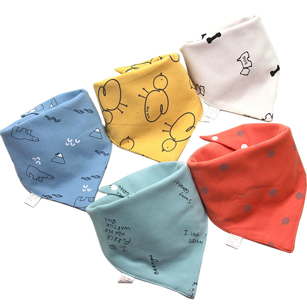 Lot de 5 bavoirs bébé en coton - Moby
