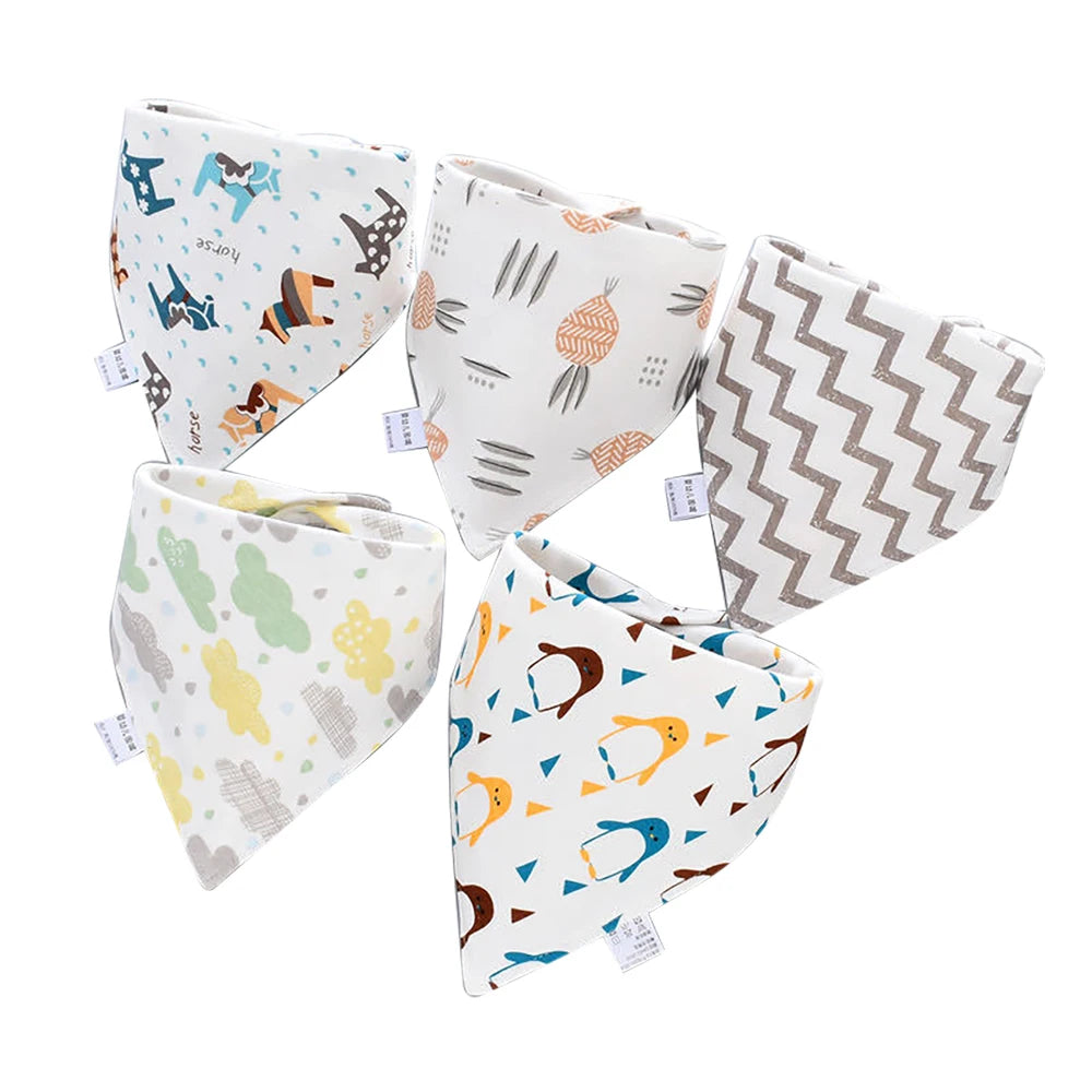 Lot de 5 bavoirs bébé en coton - Moby