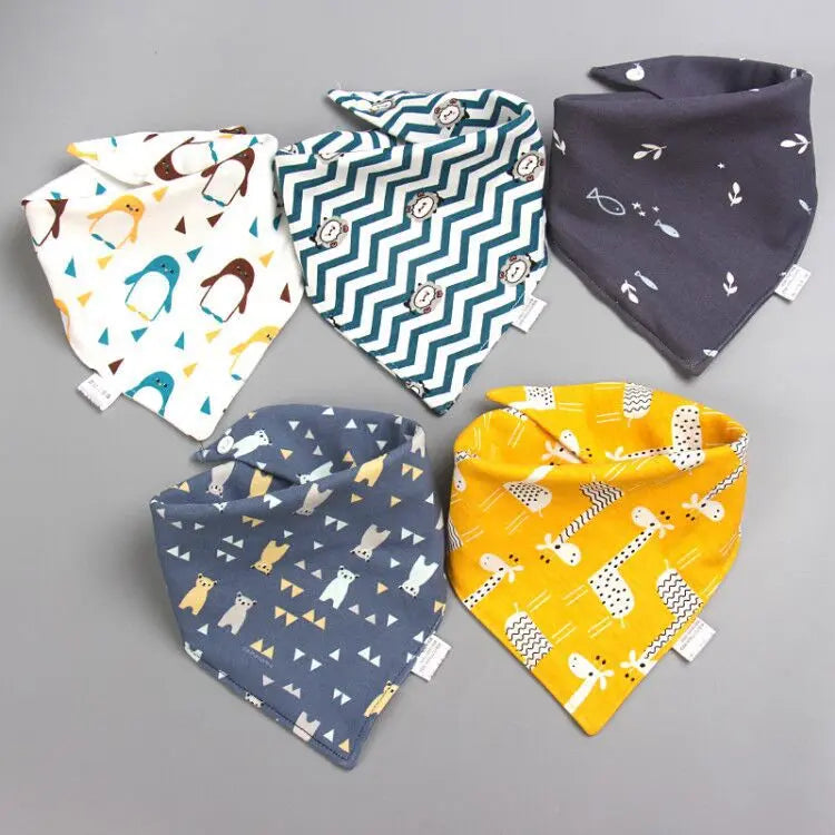 Lot de 5 bavoirs bébé en coton - Moby