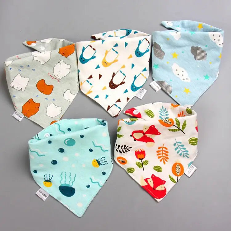 Lot de 5 bavoirs bébé en coton - Moby