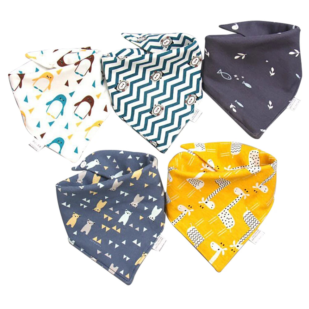 Lot de 5 bavoirs bébé en coton - Moby