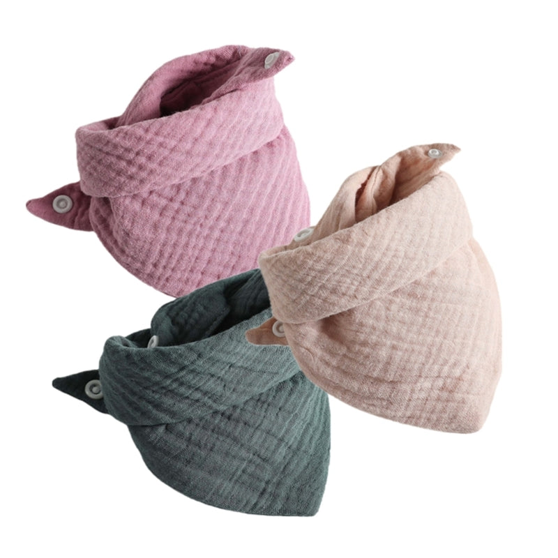 Lot de 3 bavoirs bandana en coton - Nolan