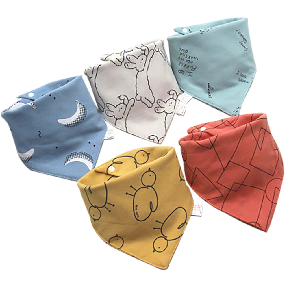 Lot de 5 bavoirs bébé en coton - Moby