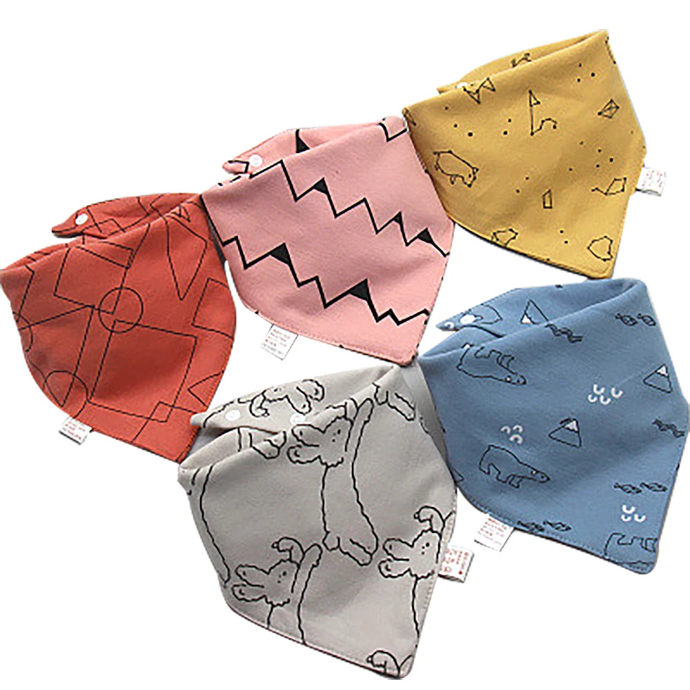Lot de 5 bavoirs bébé en coton - Moby
