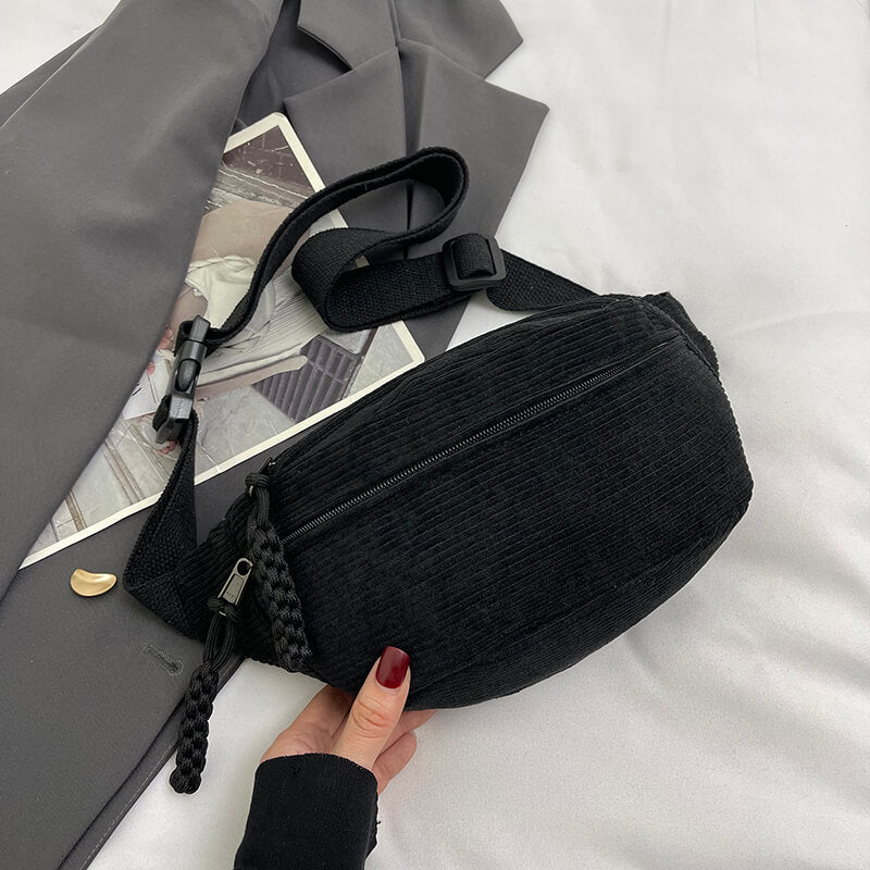 Sac banane bandoulière noir femme - Fanny