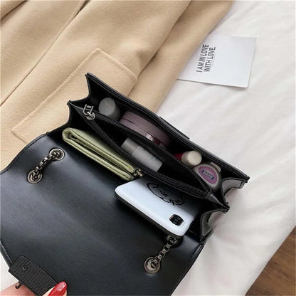 Petit sac bandoulière noir carré femme - Doline