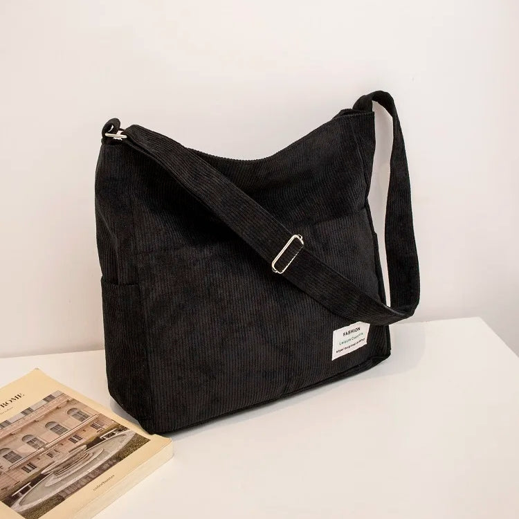 Grand sac à bandoulière noir - Tote