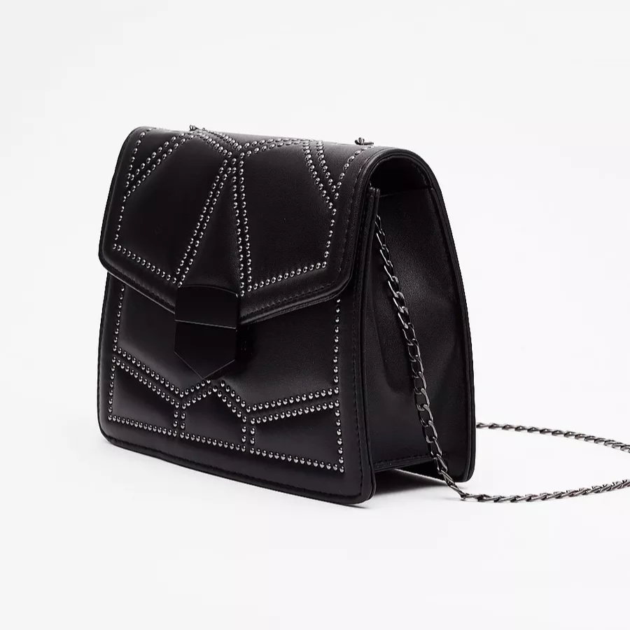 Petit sac bandoulière noir carré femme - Doline