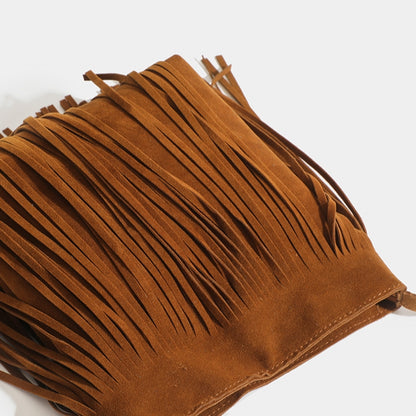 Sac à bandoulière vintage en daim femme - Tassel