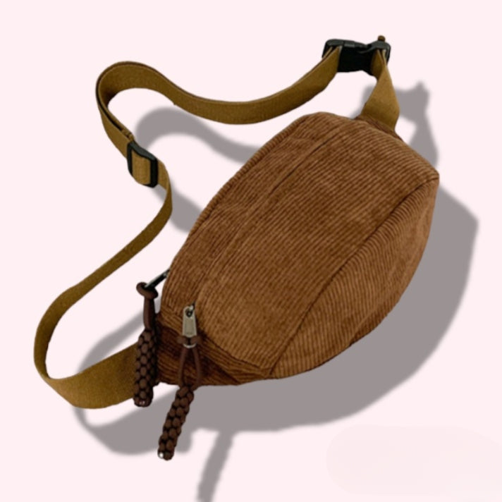 Sac banane bandoulière en velours côtelé femme - Tind