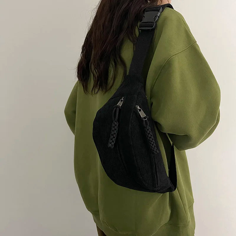 Sac banane bandoulière noir femme - Fanny