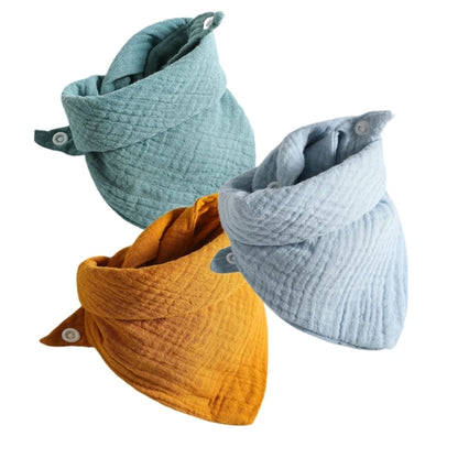 Lot de 3 bavoirs bandana en coton - Nolan