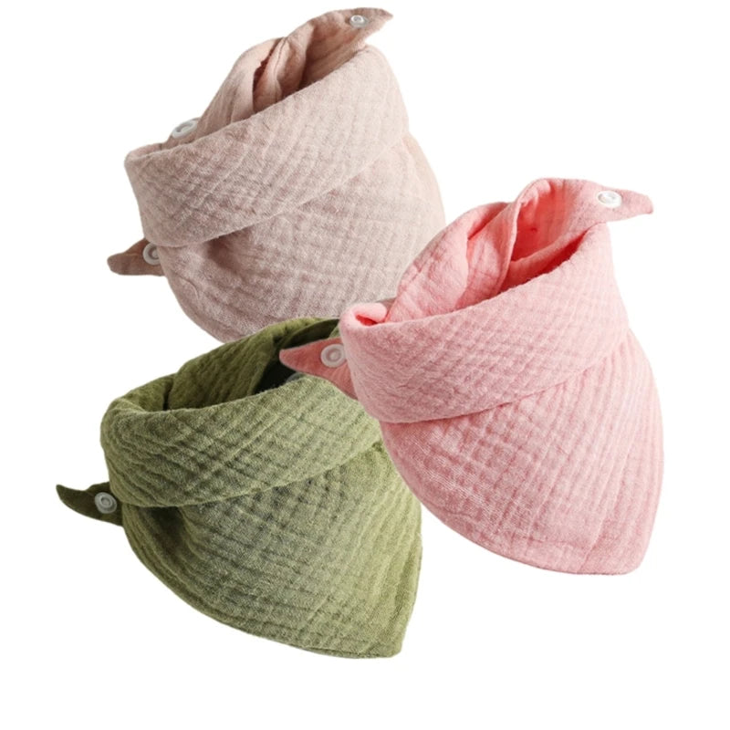 Lot de 3 bavoirs bandana en coton - Nolan