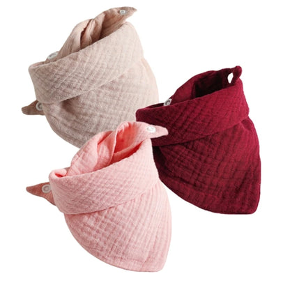 Lot de 3 bavoirs bandana en coton - Nolan