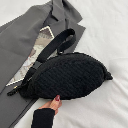 Sac banane bandoulière en velours côtelé femme - Tind