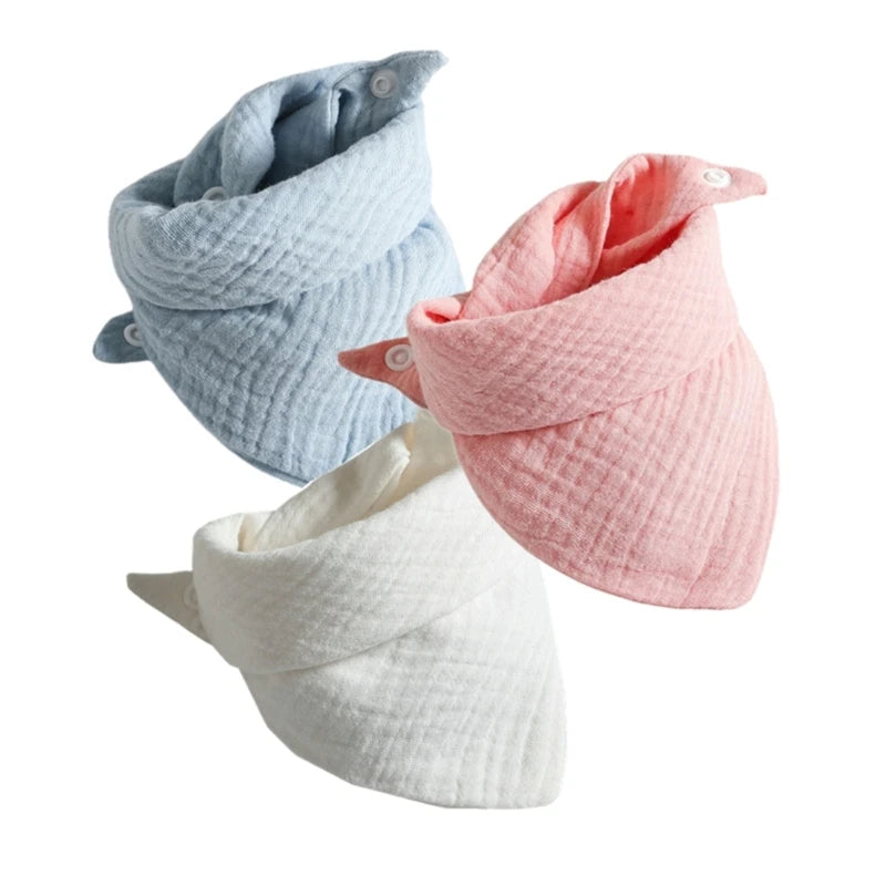 Lot de 3 bavoirs bandana en coton - Nolan