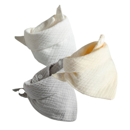Lot de 3 bavoirs bandana en coton - Nolan