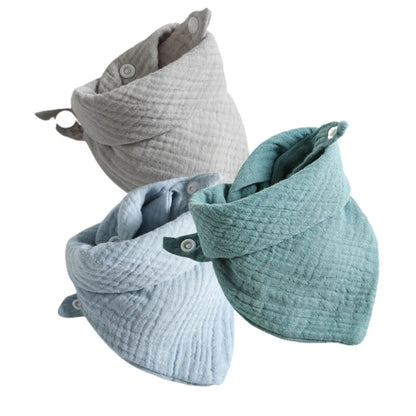 Lot de 3 bavoirs bandana en coton - Nolan