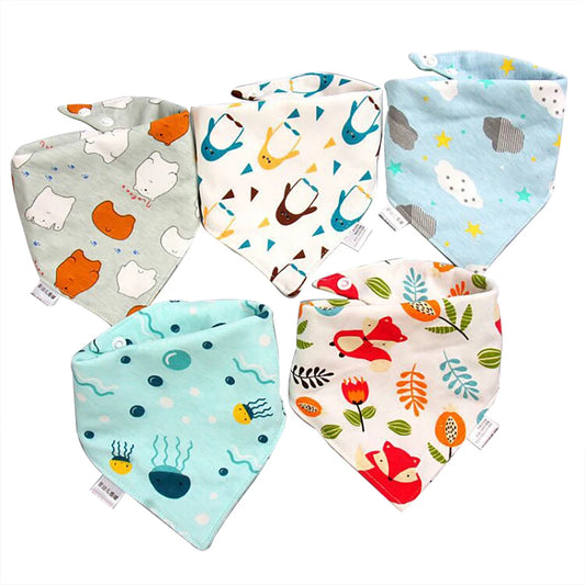 Lot de 5 bavoirs bébé en coton - Moby