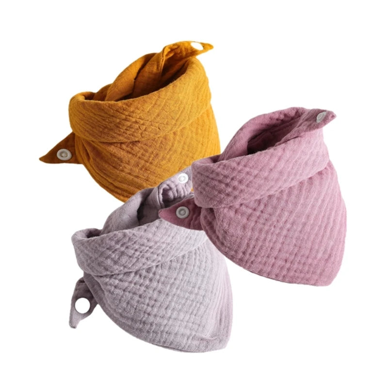 Lot de 3 bavoirs bandana en coton - Nolan